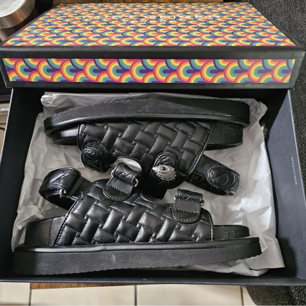 Black Quilted Sandals